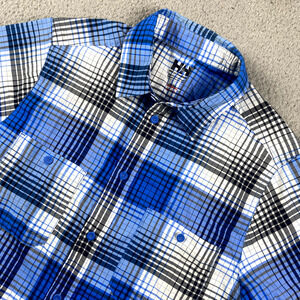Helly Hansen Button Up Shirt Men's Small Blue Plaid